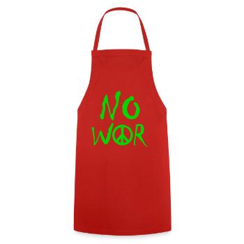 PAS DE GUERRE – Déclaration pour la paix contre la guerre - Tablier de cuisine - rouge - Devant - AI Model Male 185 dark (185cm)