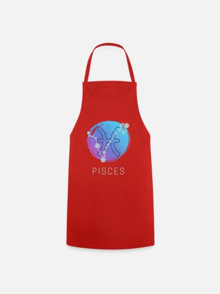 Fische Pisces Sternzeichen Horoskop Astrologie - Kochschürze - Rot