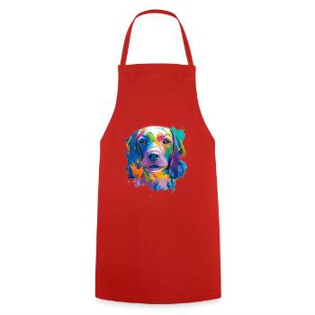 Portrait Pop Art du chien Vizsla Art coloré d’animaux de compagnie - Tablier de cuisine - rouge - Devant - AI Model Male 185 dark (185cm)