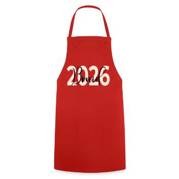 Bruiloft Bruid 2026 - Cooking Apron - red - Front - AI Model Male 185 dark (185cm)
