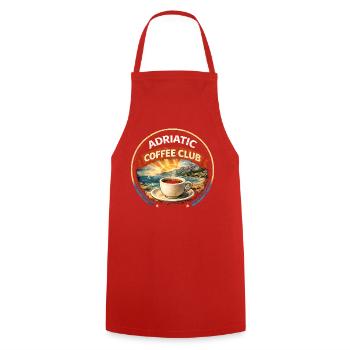 Croatia Adriatic Coffee Club Retro Logo - Cooking Apron - red - Front - AI Model Male 185 dark (185cm)