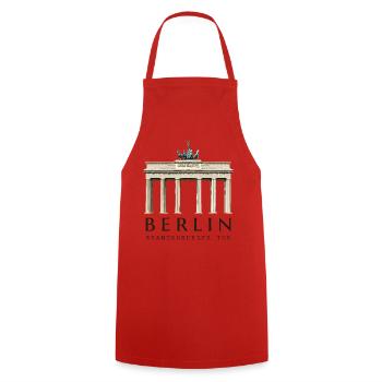 Berlin Brandenburg Gate hand-drawn - Cooking Apron - red - Front - AI Model Male 185 dark (185cm)