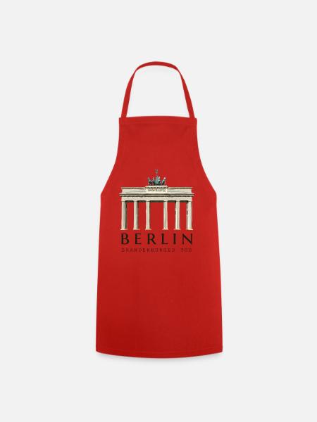 Berlin Brandenburger Tor handgezeichnet - Kochschürze - Rot