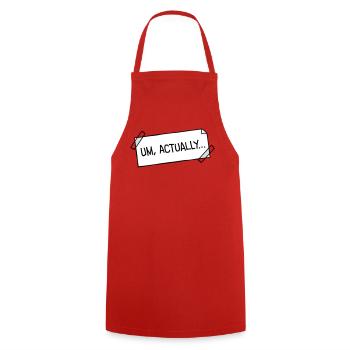 Um Actually Zettel Geklebt Nerd Klugscheißer Logo - Kochschürze - Rot - Vorne - AI Model Male 185 dark (185cm)