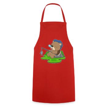 Pêche au castor - Tablier de cuisine - rouge - Devant - AI Model Male 185 dark (185cm)