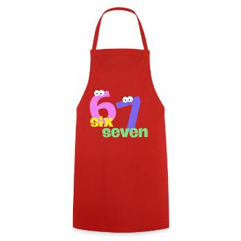 Tendance Six Seven - Tablier de cuisine - rouge - Devant - AI Model Male 185 dark (185cm)