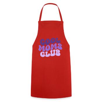 Club des mamans cool - Cadeau de maman pour la fête des mères - Tablier de cuisine - rouge - Devant - AI Model Male 185 dark (185cm)