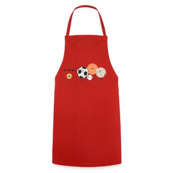 Blague sportive - Match sportif drôle de design sportif - Tablier de cuisine - rouge - Devant - AI Model Male 185 dark (185cm)