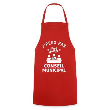 J’ai Conseil Municipal Blague - Tablier de cuisine - rouge - Devant - AI Model Male 185 dark (185cm)