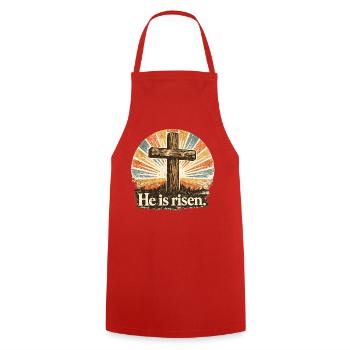 Il est ressuscité - Tablier de cuisine - rouge - Devant - AI Model Male 185 dark (185cm)