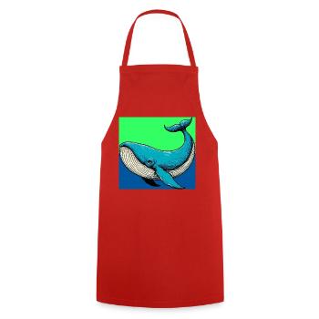 whale - Cooking Apron - red - Front - AI Model Male 185 dark (185cm)