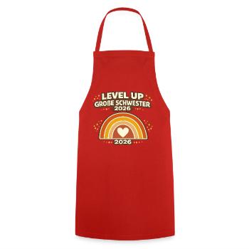 Level Up große Schwester 2026 Regenbogen - Kochschürze - Rot - Vorne - AI Model Male 185 dark (185cm)
