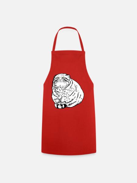 Dicke Katze - Kochschürze - Rot