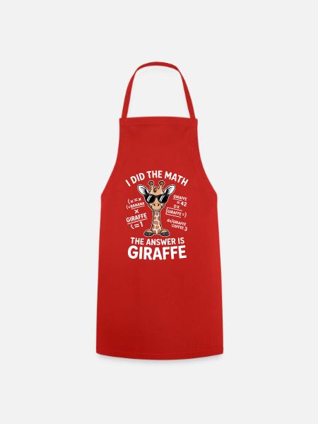Mathe Sprüche Giraffe Lustiges Mathe Geschenk - Kochschürze - Rot