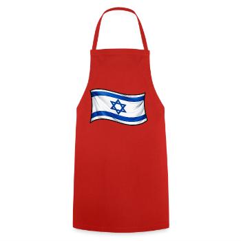 Israeli Flag Print Star of David - Cooking Apron - red - Front - AI Model Male 185 dark (185cm)