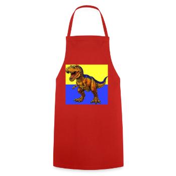dinosaur - Cooking Apron - red - Front - AI Model Male 185 dark (185cm)