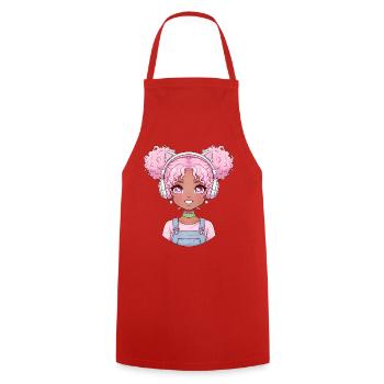 Vintage Japanese Bigfoot Gamer Anime Gaming - Cooking Apron - red - Front - AI Model Male 185 dark (185cm)
