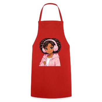 Vintage Japanese Bigfoot Gamer Anime Gaming - Cooking Apron - red - Front - AI Model Male 185 dark (185cm)