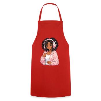 Vintage Japanese Bigfoot Gamer Anime Gaming - Cooking Apron - red - Front - AI Model Male 185 dark (185cm)