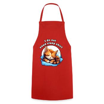 Schlaflose Katze auf Wolken Schlaf Shirt - Kochschürze - Rot - Vorne - AI Model Male 185 dark (185cm)