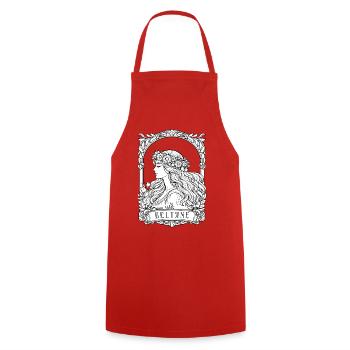 Beltane Gaelic May Day Celebrations Pagan - Cooking Apron - red - Front - AI Model Male 185 dark (185cm)