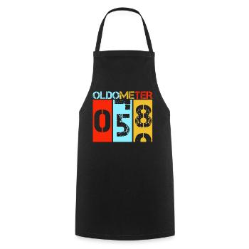 Oldometer 58 Retro Vintage Birthday Level Up - Cooking Apron - black - Front - AI Model Male 185 dark (185cm)