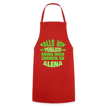 Geschenk für Alena - Kochschürze - Rot - Vorne - AI Model Male 185 dark (185cm)