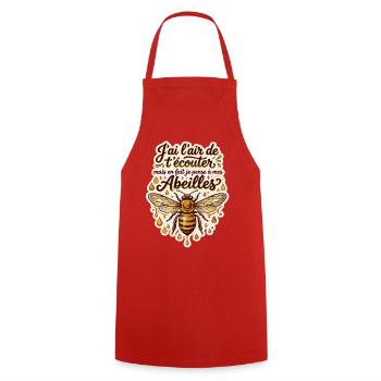 Apiculteur apicultrice abeilles humour apiculture - Tablier de cuisine - rouge - Devant - AI Model Male 185 dark (185cm)