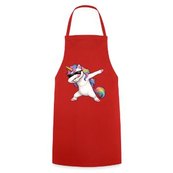 Dabbing Einhorn - Kochschürze - Rot - Vorne - AI Model Male 185 dark (185cm)