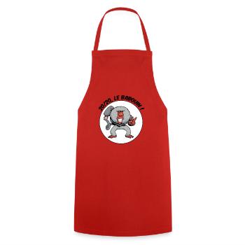 20/20, le babouin ! - Tablier de cuisine - rouge - Devant - AI Model Male 185 dark (185cm)