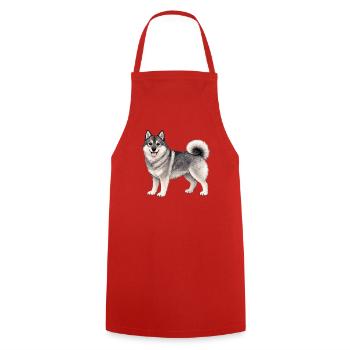 Friendly Norsk Elghund - Cooking Apron - red - Front - AI Model Male 185 dark (185cm)