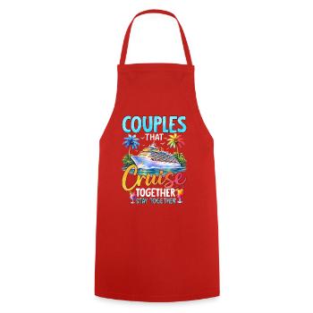 Les couples qui naviguent ensemble restent ensemble - Tablier de cuisine - rouge - Devant - AI Model Male 185 dark (185cm)