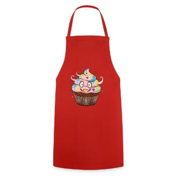 Bunter Cupcake mit Augen & Farben - Kochschürze - Rot - Vorne - AI Model Male 185 dark (185cm)