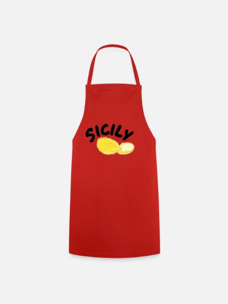 Sicily Zitronen Illustration - Sicily - Kochschürze - Rot