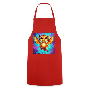 dragon - Cooking Apron - red - Front - AI Model Male 185 dark (185cm)