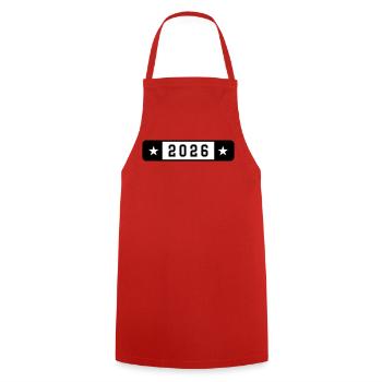 2026 - Tablier de cuisine - rouge - Devant - AI Model Male 185 dark (185cm)