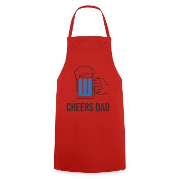 Sociable Cheers Dad Beer Mug - Cooking Apron - red - Front - AI Model Male 185 dark (185cm)