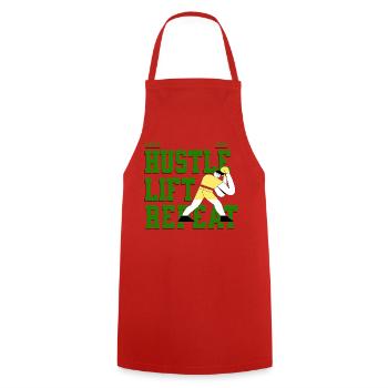 Hustle Lift Repeat – Gym Lifestyle - Cooking Apron - red - Front - AI Model Male 185 dark (185cm)