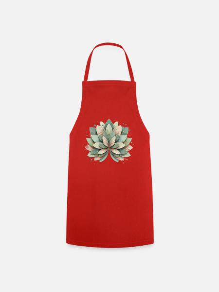 Pastellige Sukkulente Rosette - Kochschürze - Rot