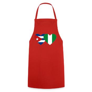 Drapeau du Nigeria Drapeau du cœur du Cuba - Tablier de cuisine - rouge - Devant - AI Model Male 185 dark (185cm)