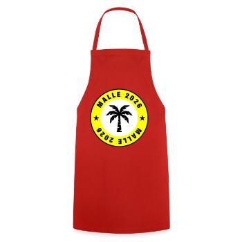 Malle 2026 Palm Tree Circle - Cooking Apron - red - Front - AI Model Male 185 dark (185cm)