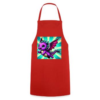 dragon - Cooking Apron - red - Front - AI Model Male 185 dark (185cm)