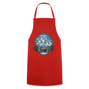 Mountains in the Waldkreis - Cooking Apron - red - Front - AI Model Male 185 dark (185cm)