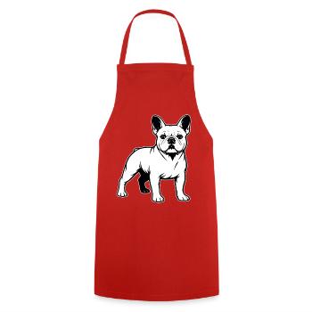 French Bulldog Standing Portrait - Cooking Apron - red - Front - AI Model Male 185 dark (185cm)