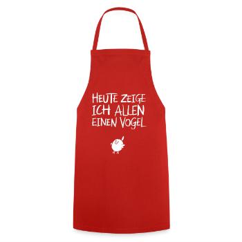  Heute Zeige Ich Allen Einen Vogel Lustiger Spruch - Kochschürze - Rot - Vorne - AI Model Male 185 dark (185cm)