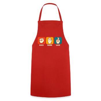 Rock-Paper-Happiness – Funny Positive Vibes – Insp - Cooking Apron - red - Front - AI Model Male 185 dark (185cm)