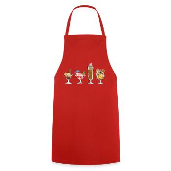 Eis, Eis - Eiszeit - Cooking Apron - red - Front - AI Model Male 185 dark (185cm)