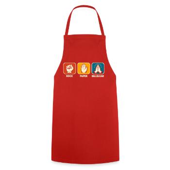 Stein Papier Halleluja Christlicher Gläubiger Jesu - Kochschürze - Rot - Vorne - AI Model Male 185 dark (185cm)