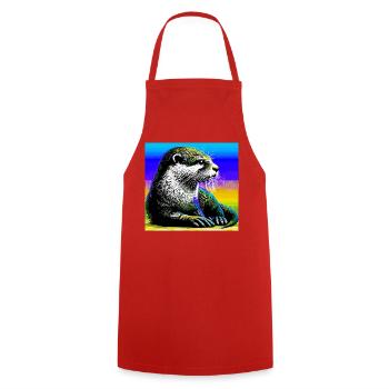 otter - Cooking Apron - red - Front - AI Model Male 185 dark (185cm)