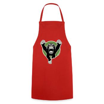 Roaring Chimp Bold Fist Kunst - Kochschürze - Rot - Vorne - AI Model Male 185 dark (185cm)